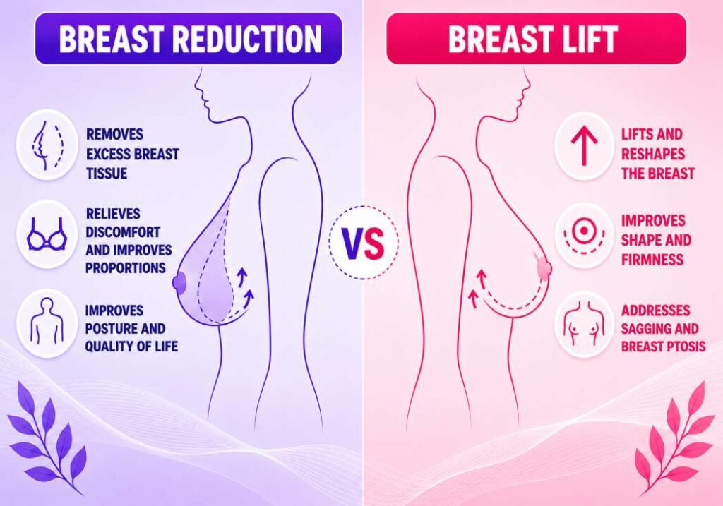 How Breast Reduction Differs From Breast Lift Surgery?