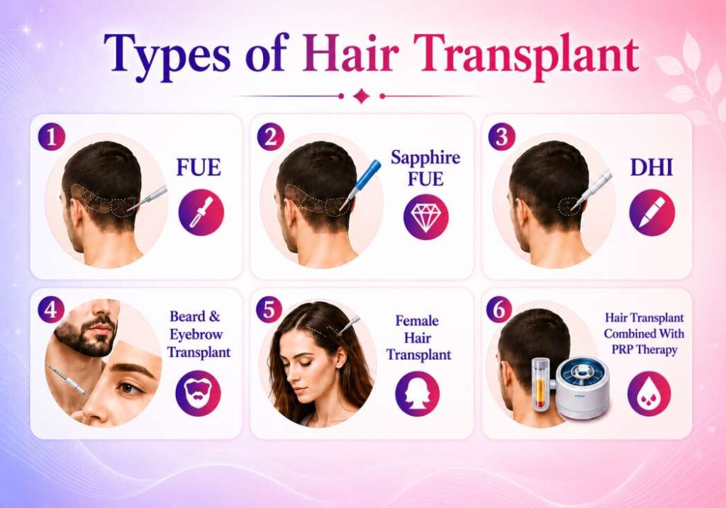 Types of Hair Transplant Procedures Available in Turkey